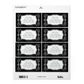 Étiquette Chalkboard Style Rustique Swirl Matching Adresse (Feuille entière)