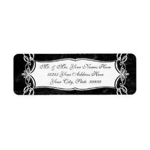 Étiquette Chalkboard Style Rustique Swirl Matching Adresse