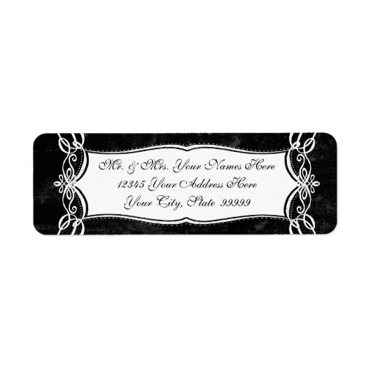Étiquette Chalkboard Style Rustique Swirl Matching Adresse (Devant)