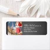 Étiquette Chalkboard Vintage Père Noël Retour de Noël (En situation)