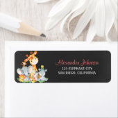 Étiquette Chalkboard Watercol Cute Jungle Animaux (En situation)