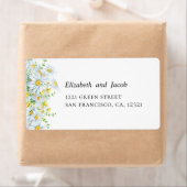 Étiquette Chamomille. Fleurs de campagne. Adresse du mariage (En situation)