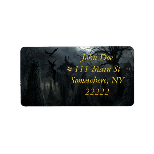 Étiquette Champ de mort d'Halloween (Devant)