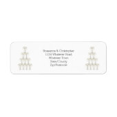 Étiquette Champagne Glasses Simple Wedding (Devant)