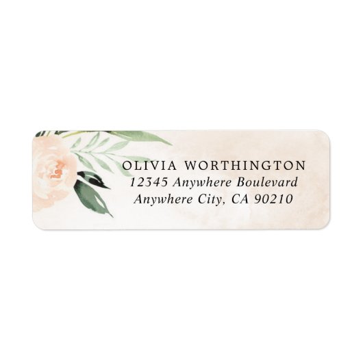 Étiquette Champagne Jardin Rosée Rose Bleu Élégant Champagne (Devant)