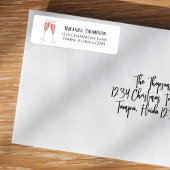 Étiquette Champagne Rose Clair de Mariage Aquarelle