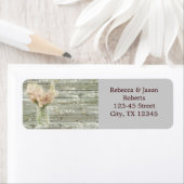 Étiquette champêtre floral maçon mariage (En situation)