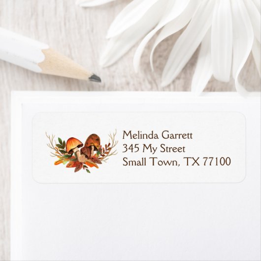 Étiquette Champignons citrouille Chute Thanksgiving Étiquett (En situation)