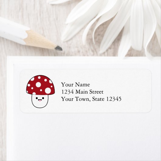 Étiquette Champignons de champignons mignons (En situation)