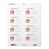Étiquette Champignons souriants (Feuille entière)