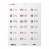 Étiquette Champignons souriants (Feuille entière)