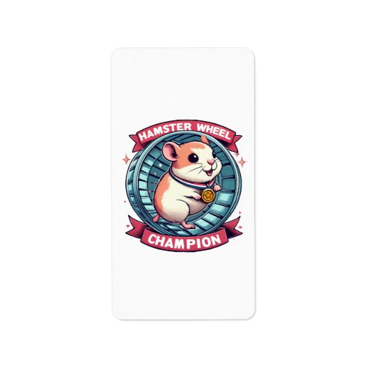 Étiquette Champion de roue de hamster (Devant)