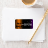 Étiquette Chandelier d'Halloween orange/noir (En situation)