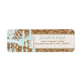 Étiquette Chandeliers Brown et bleus Adresse de retour (Devant)