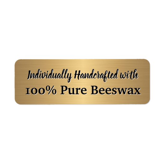 Étiquette Chandelle de cire d'abeille artisanale (Devant)