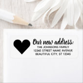 Étiquette Changement minimal simple de nouvelle adresse (En situation)