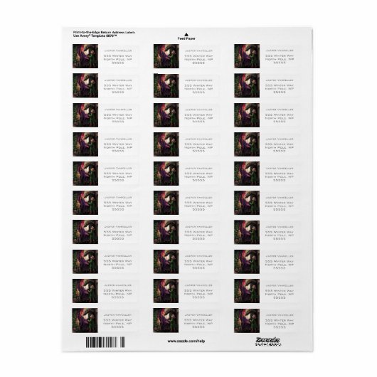 Étiquette Chant de Noël le long (Feuille entière)