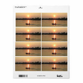 Étiquette Chao Phraya River Sunset ... Ayutthaya, Thaïlande (Feuille entière)