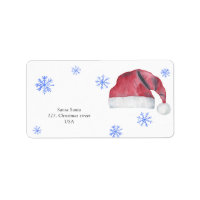 Chapeau de Père Noël et flocons de neige