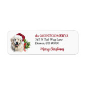 Étiquette Chapeau de Père Noël Great Pyrenees Adresse de Ret (Devant)