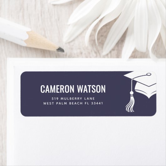 Étiquette Chapeau de remise de diplôme moderne personnalisé  (En situation)