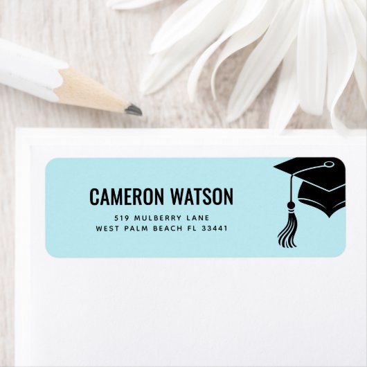 Étiquette Chapeau de remise des diplômes moderne personnalis (En situation)