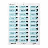Étiquette Chapeau de remise des diplômes moderne personnalis (Feuille entière)