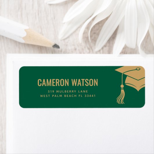 Étiquette Chapeau de remise des diplômes moderne personnalis (En situation)