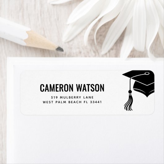 Étiquette Chapeau de remise des diplômes moderne personnalis (En situation)