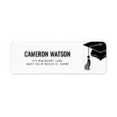 Étiquette Chapeau de remise des diplômes moderne personnalis (Devant)