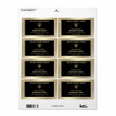 Étiquette Char à miel d'abeille en or élégant moderne (Feuille entière)