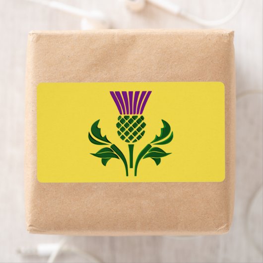 Étiquette Chardon d'emblème écossais (En situation)