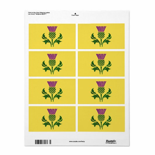 Étiquette Chardon d'emblème écossais (Feuille entière)