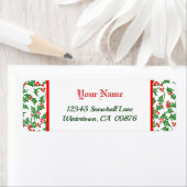 Étiquette Chardon vert rétro avec baies rouges motifs étique (En situation)