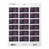 Étiquette CHARLA, 1920s Mode en bleu violet et Turquoise (Feuille entière)