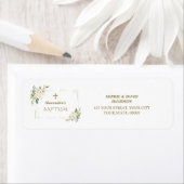 Étiquette Charme Blanc Floral Monogramme Adresse de retour L (En situation)