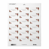 Étiquette Charme Bourgogne Rouge Marsala Floral Mariage (Feuille entière)