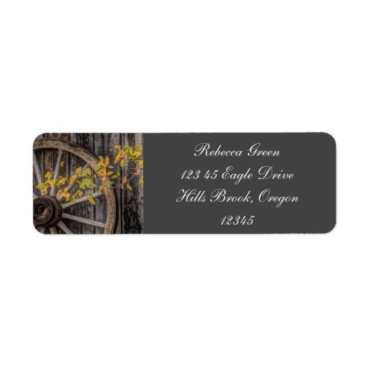 Étiquette Charme de pays - Roue Rustique Wagon Occidentale (Devant)