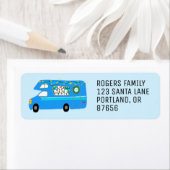 Étiquette Charming Christmas Camper Vintage RV Xmas (En situation)