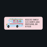 Étiquette Charming Christmas Camper Vintage RV Xmas<br><div class="desc">Étiquettes personnalisables,  Ajoutez votre propre texte pour le customiser. Ajoutez des cartes de voeux assorties,  du papier d'emballage et plus encore! Consultez ma boutique pour plus de designs ou dites-moi si vous voulez quelque chose de personnalisé.</div>