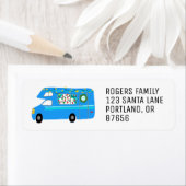 Étiquette Charming Christmas Camper Vintage RV Xmas (En situation)