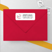 Étiquette Charming Fall Leaf Monogram Adresse du Mariage