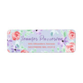 Étiquette Charming Purple Lavender Red Adresse de retour (Devant)