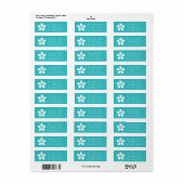 Étiquette Charming Sakura en Turquoise Retourner l'adresse L (Feuille entière)