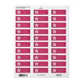 Étiquette Charming Sakura in Raspberry Retourner l'adresse L (Feuille entière)