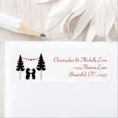 Étiquette Charming Silhouette Mountain Bears Adresse (En situation)