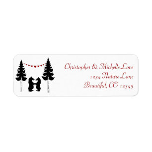 Étiquette Charming Silhouette Mountain Bears Adresse