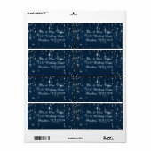 Étiquette Charming Star Struck Mariage | bleu marine (Feuille entière)