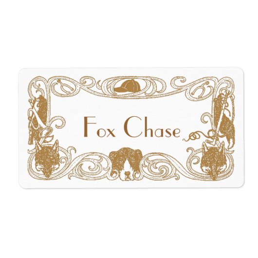 Étiquette Chasse Fox Chasse Homebrew Bottling Home Brew Étiq (Devant)