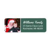 Étiquette Chasseur moderne Green Custom Photo Adresse de ret (Devant)